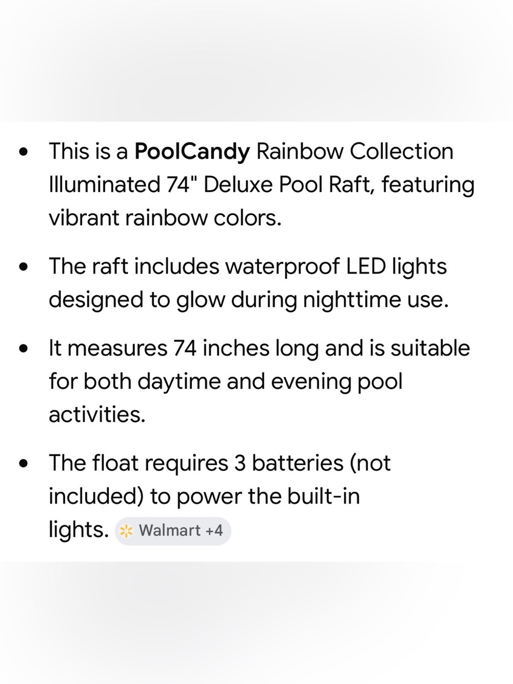 Illuminated Rainbow Pool Raft - Multicolor - Picture 6 of 6